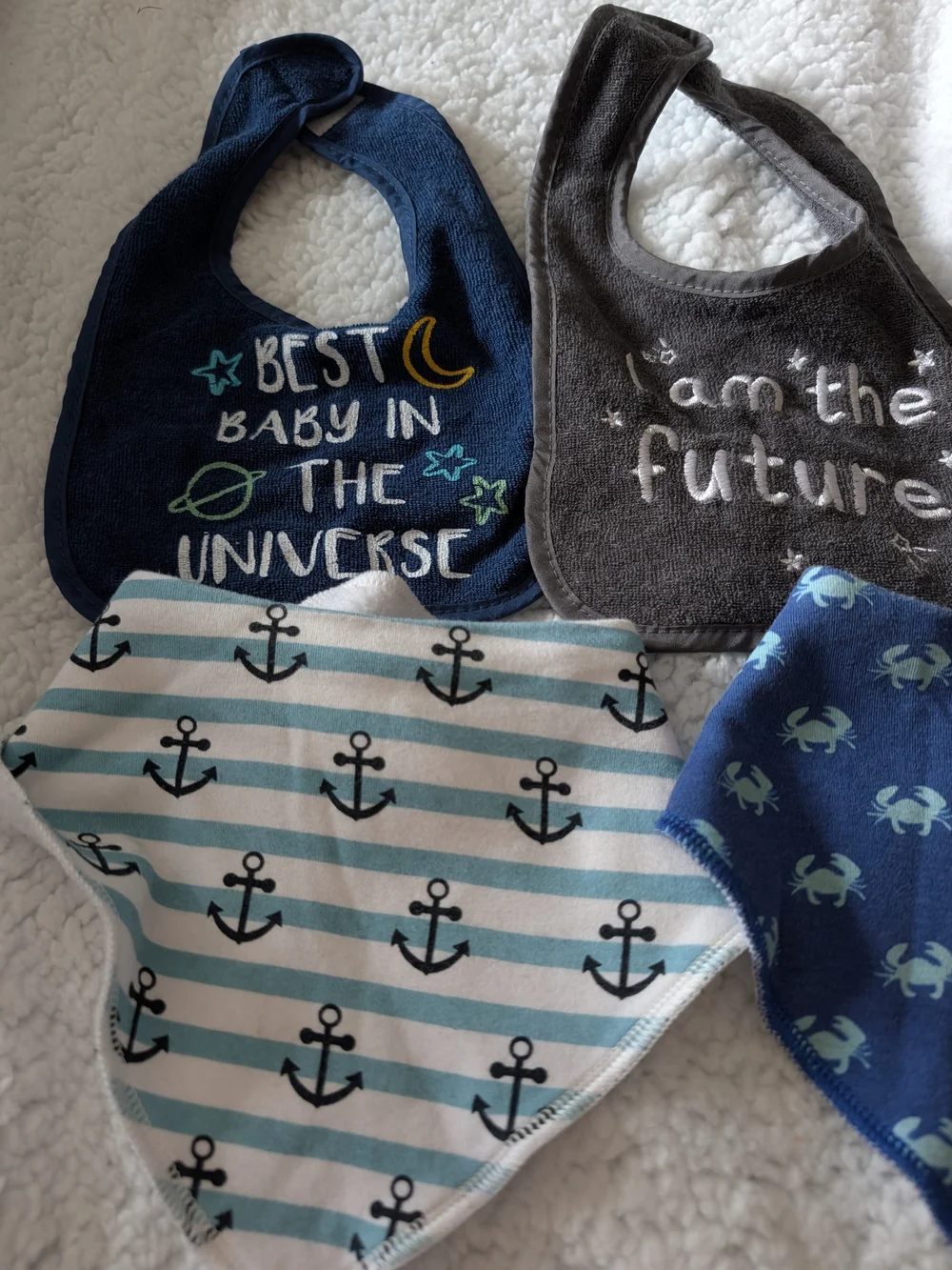 I am the future Gray Baby Bib - Unbranded